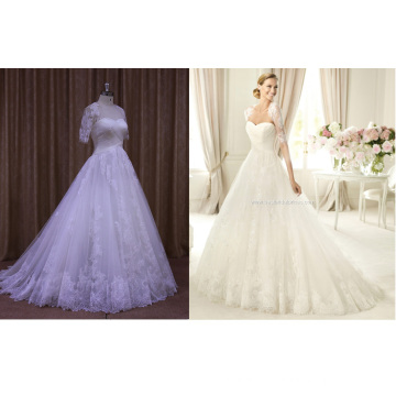 Detachable Jacket Lace Sequins Beaded Wedding Dresses